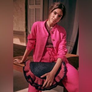 Sezane Hot Pink Bomber Jacket